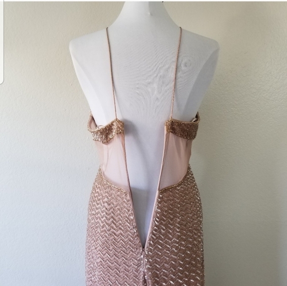 SOLD 💫Adrianna Pap Rose Gold Halter Gown 6 (NWT) - Picture 5 of 8